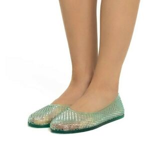 Ancient Greek Sandals Iro Aqua Lattice Design Ballet Flats Size 10